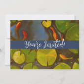 Goldfish Koi Pond Water Lilies Einladung (Vorderseite)