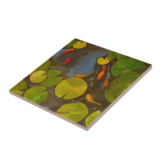 Goldfish Koi Pond Water Lilies Fliese (Seite)