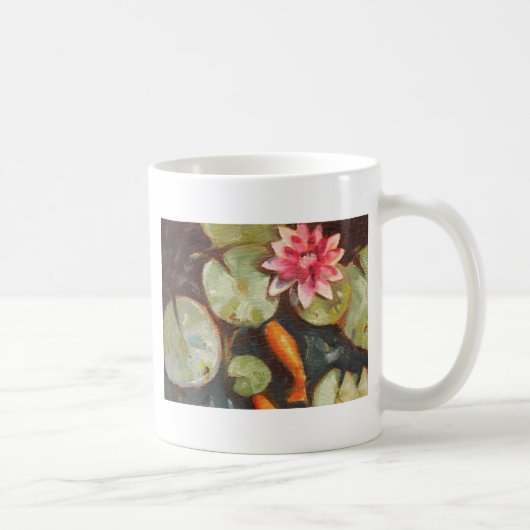 Goldfish Koi Pond Water Lilies Kaffeetasse (Rechts)