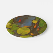 Goldfish Koi Pond Water Lilies Pappteller (Schrägansicht)