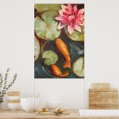 Goldfish Koi Pond Water Lilies Poster (Küche)