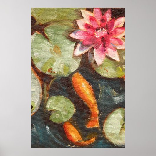 Goldfish Koi Pond Water Lilies Poster (Vorne)
