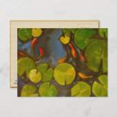 Goldfish Koi Pond Water Lilies Postkarte (Vorne/Hinten)