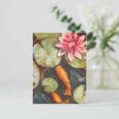 Goldfish Koi Pond Water Lilies Postkarte (Stehend Vorderseite)