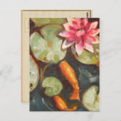 Goldfish Koi Pond Water Lilies Postkarte (Vorne/Hinten)