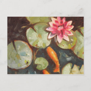 Goldfish Koi Pond Water Lilies Postkarte