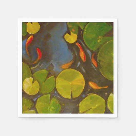 Goldfish Koi Pond Water Lilies Serviette (Vorderseite)