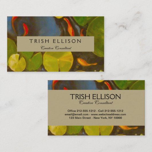 Goldfish Koi Pond Water Lilies Visitenkarte (Vorne/Hinten)