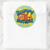 Goldfish lächeln Sun Persian New Year Nowruz Runder Aufkleber (Tasche)