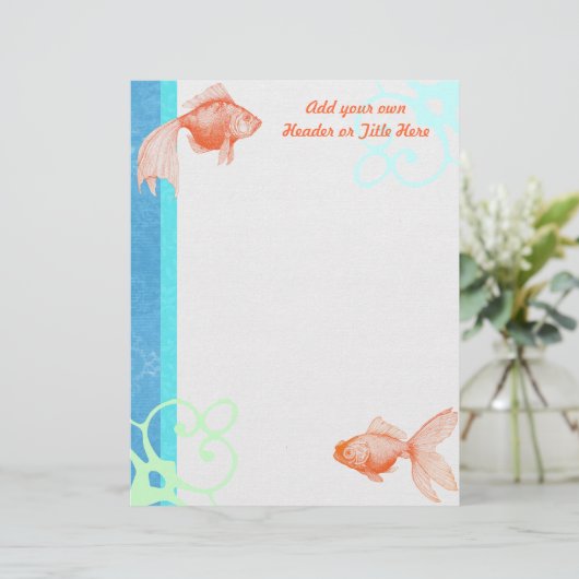 Goldfish Letterhead Stationery Briefbogen (Stehend Vorderseite)