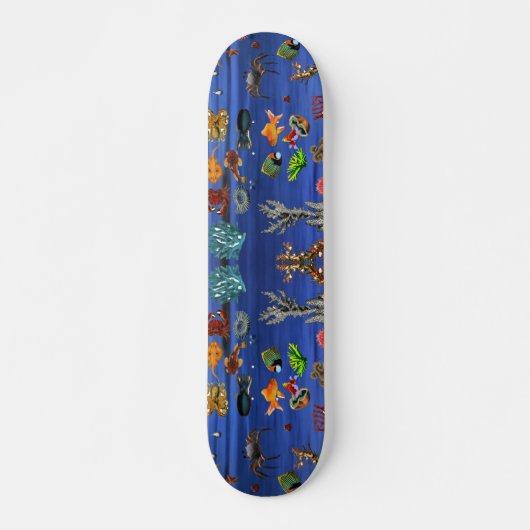 Goldfish Meeresleben Blaues Meer Skateboard (Vorne)