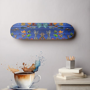 Goldfish Meeresleben Blaues Meer Skateboard