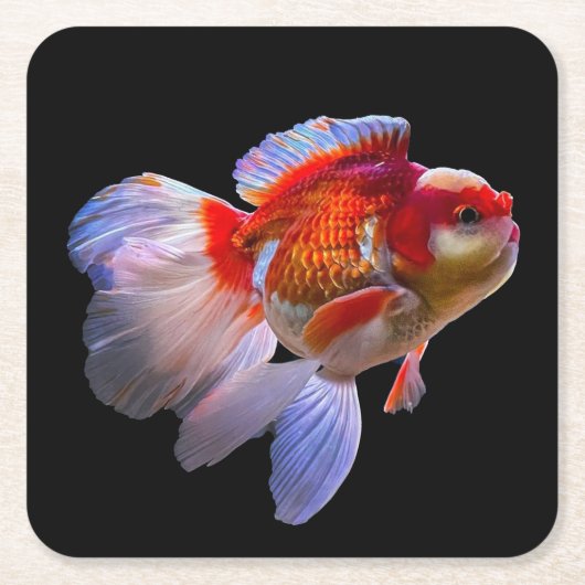 Goldfish mit schwarzem Hintergrund Rechteckiger Pappuntersetzer (Vorderseite)