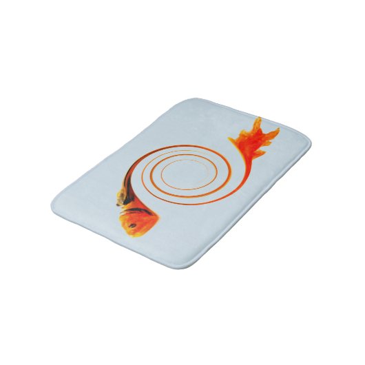 Goldfish Moderne Abstrakte Kunst Badematte (Schrägansicht)
