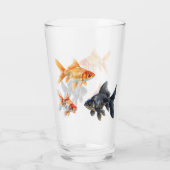 Goldfish Niedlich Funny Glas (Rückseite)
