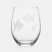 Goldfish Niedlich Funny Weinglas Ohne Stiel (Rückseite)