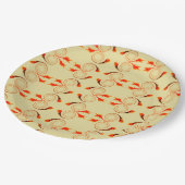 Goldfish Orange Geometrisches Muster Pappteller (Schrägansicht)