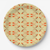 Goldfish Orange Geometrisches Muster Pappteller (Vorderseite)