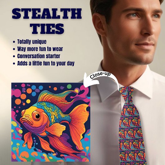 Goldfish Orange und Blue Neck Tie Krawatte