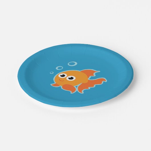 Goldfish Party Pappteller (Schrägansicht)