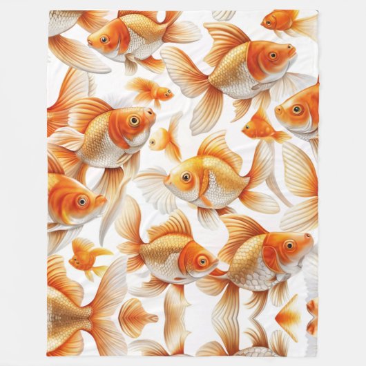 Goldfish Pattern Kissen und Fleece Blanket (Vorderseite)