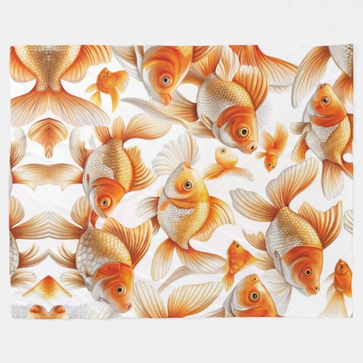 Goldfish Pattern Kissen und Fleece Blanket (Vorderseite (Horizontal))