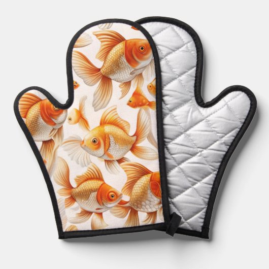 Goldfish Pattern Kissen und Fleece Blanket Ofenhandschuh (Vorderseite/Rückseite)