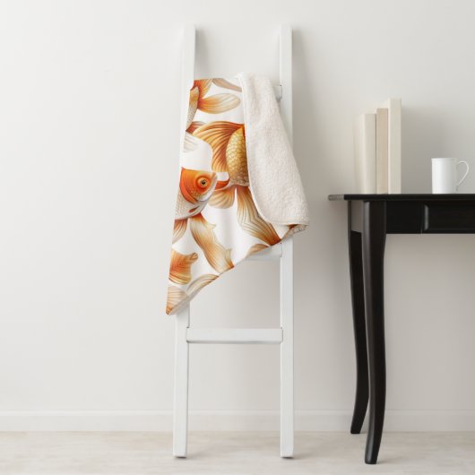 Goldfish Pattern Kissen und Fleece Blanket Sherpadecke (Beispiel)