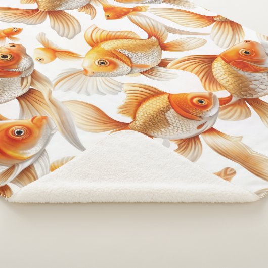 Goldfish Pattern Kissen und Fleece Blanket Sherpadecke (3/4)