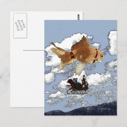 Goldfish Postkarte (Vorne/Hinten)
