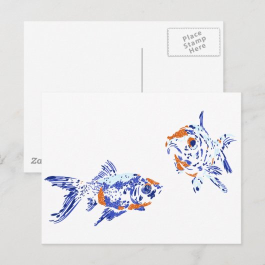 Goldfish Postkarte (Vorne/Hinten)