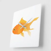 Goldfish Quadratische Wanduhr (Winkel)
