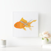 Goldfish Quadratische Wanduhr (Zuhause)