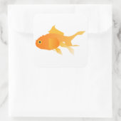 Goldfish Quadratischer Aufkleber (Tasche)
