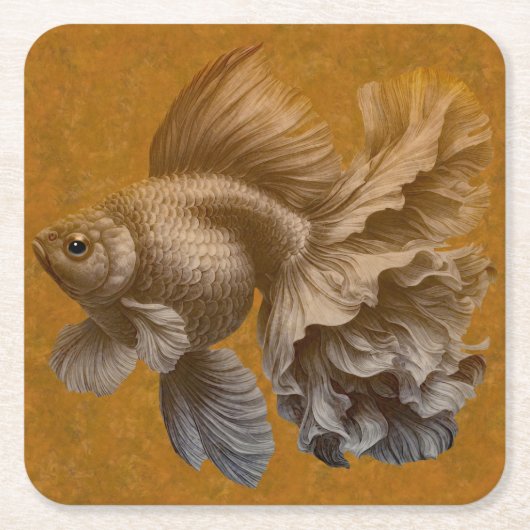 Goldfish Rechteckiger Pappuntersetzer (Vorderseite)