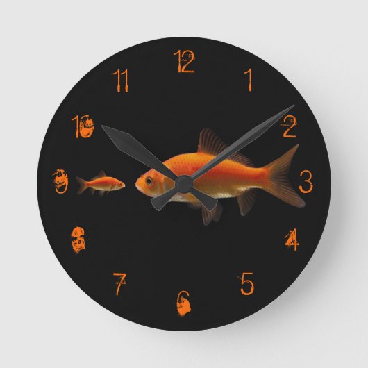 Goldfish Runde Wanduhr (Vorderseite)