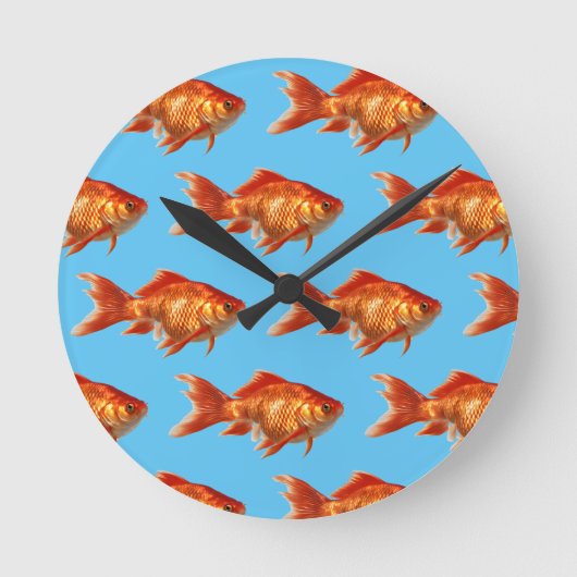 Goldfish Runde Wanduhr (Vorderseite)