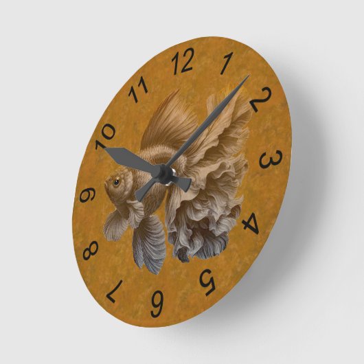 Goldfish Runde Wanduhr (Winkel)