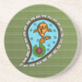 Goldfish Sandstone Coaster Sandstein Untersetzer (Vorne)