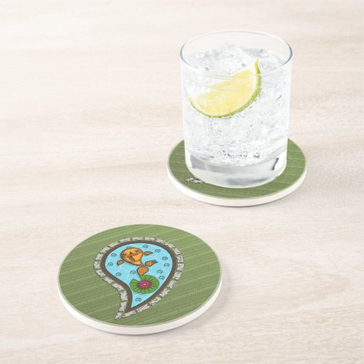 Goldfish Sandstone Coaster Sandstein Untersetzer (Seite)