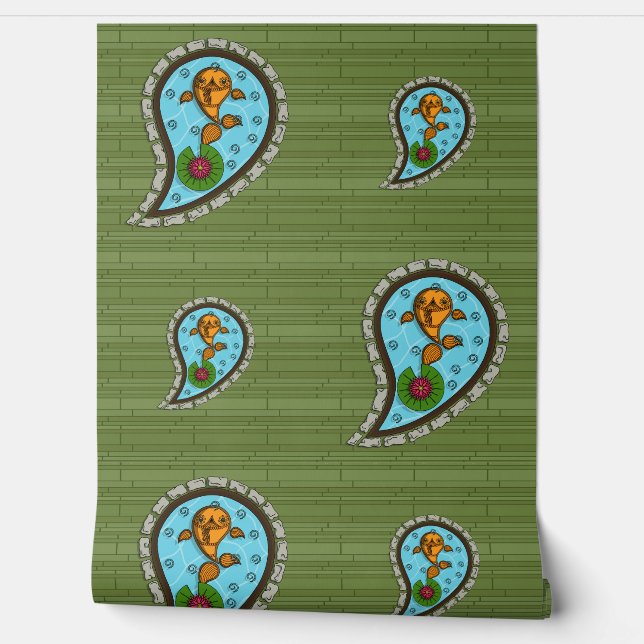 Goldfish skalieren tapete (Abrollen)