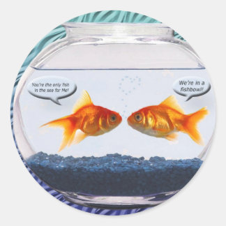 Goldfish-Spaß Runder Aufkleber