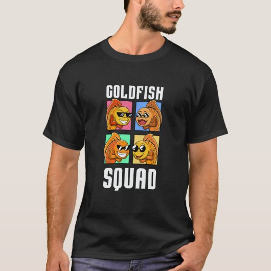 Goldfish Squad Team Fish Ironic Saying Sunglasses T-Shirt (Vorderseite)