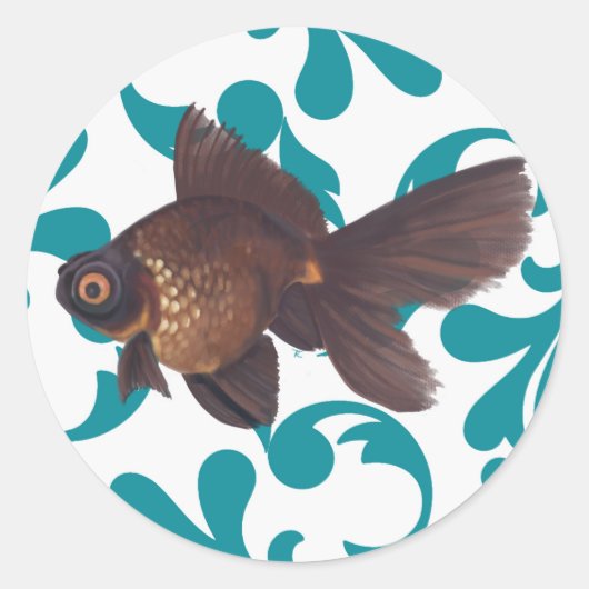 Goldfish-Sticker Runder Aufkleber (Vorderseite)