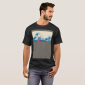 GoldFish Surfing Great Wave Off Kanagawa Surfer T-Shirt (Vorne ganz)