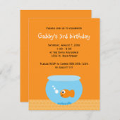 Goldfish Theme Orange Blue Kindergeburtstag Einladung (Vorne/Hinten)