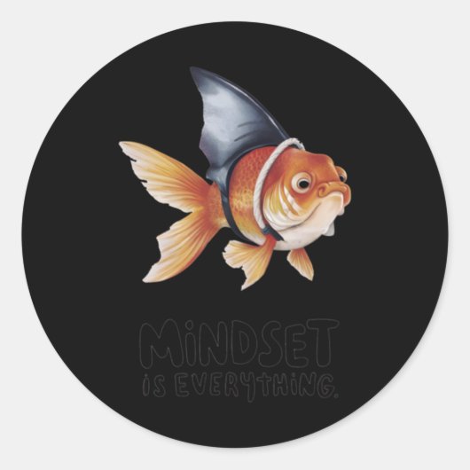 Goldfish Tragend Hai Fin Mindset S Sticker (Vorderseite)