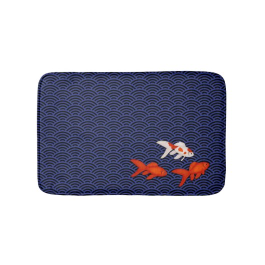 Goldfish über Seigaiha Pattern Japanisch Badematte (Vorderseite)