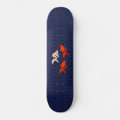 Goldfish über Seigaiha Pattern Japanisch Skateboard (Vorderseite)