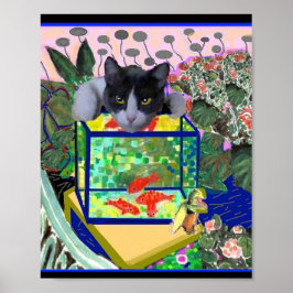 Goldfish und Sheba Parody, Cat Art Poster